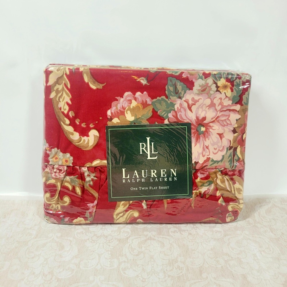 New Sealed Lauren Ralph Lauren Marseilles TWIN Flat Sheet Vintage new old stock